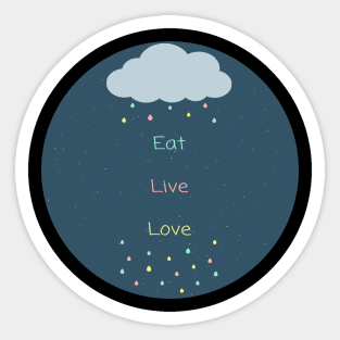 Eat Live Love Sticker